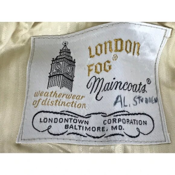 London Fog Mens‎ Beige Long Sleeve Collared Button Front Trench Coat Size 42R - Picture 5 of 7